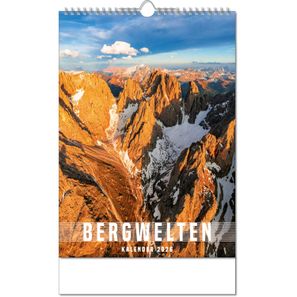 Kalender "Bergwelten" im Format 24 x 38,5 cm, mit Wire-O Bindung und verlängerter Rückwand