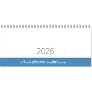 Schreibtischquerkalender "Top D" mit überstehender Kartonrückwand im Format 30,5 x 13,5 cm