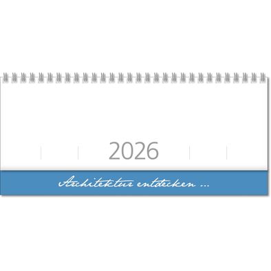 Schreibtischquerkalender "Top D" mit überstehender Kartonrückwand im Format 30,5 x 13,5 cm