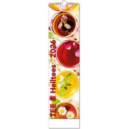 Produktabbildung Kalender "Tee & Heiltees" im Format 13 x 52,5 cm, mit Wire-O Bindung und verlängerter Rückwand Kalender "Tee & Heiltees" im Format 13 x 52,5 cm, mit Wire-O Bindung und verlängerter Rückwand