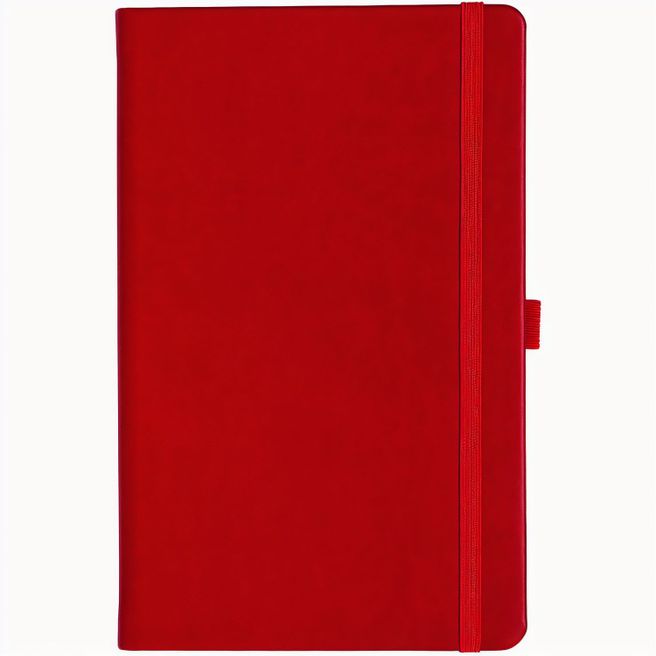 Notizbuch Style Medium im Format 13x21cm, Inhalt kariert, Einband Slinky in der Farbe Scarlet