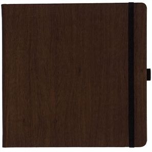 Notizbuch Style Square im Format 17, 5x17, 5cm, Inhalt kariert, Einband Woody in der Farbe Brown
