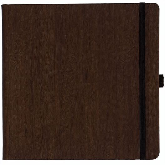 Notizbuch Style Square im Format 17, 5x17, 5cm, Inhalt kariert, Einband Woody in der Farbe Brown (Bild 1)