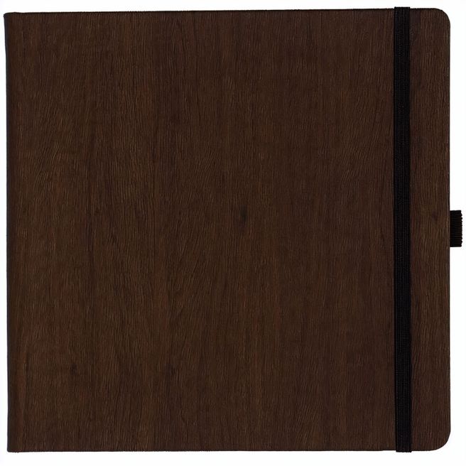 Notizbuch Style Square im Format 17, 5x17, 5cm, Inhalt kariert, Einband Woody in der Farbe Brown