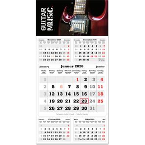 Fünf-Monats-Planer "Classic times 5" im Format 30 x 60 cm, grau, Datumsweiser umgelegt