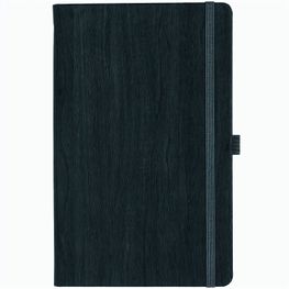 Notizbuch Style Medium im Format 13x21cm, Inhalt kariert, Einband Woody in der Farbe Charcoal