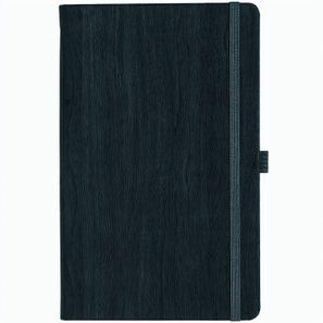 Notizbuch Style Medium im Format 13x21cm, Inhalt kariert, Einband Woody in der Farbe Charcoal