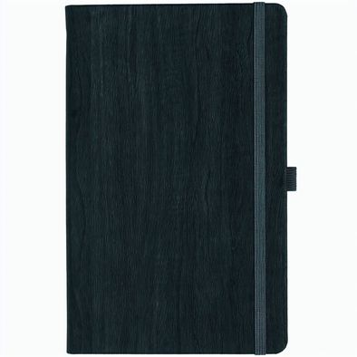 Notizbuch Style Medium im Format 13x21cm, Inhalt kariert, Einband Woody in der Farbe Charcoal