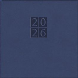 Taschenkalender "Klassik" im Format 8,7 x 15,3 cm, deutsches Kalendarium Grau/Blau mit Leseband, 128 Seiten Fadenheftung, Einband Slinky mittelblau