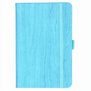 Notizbuch Style Small im Format 9x14cm, Inhalt kariert, Einband Woody in der Farbe Sky