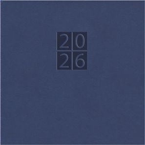 Wochenkalender "Klassik D" im Format 14,5 x 20,5 cm, deutsches Kalendarium Grau/Blau mit Leseband, 144 Seiten Fadenheftung, Eckenperforation, Einband Slinky mittelblau