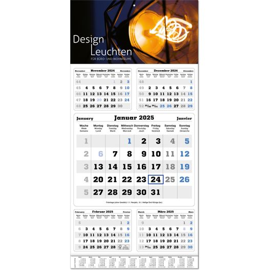 Produktabbildung Fünf-Monats-Planer "Classic Times 5" im Format 30 x 63 cm, grau/blau, Datumsweiser blau umgelegt, mit Übersichtskalendarium auf der Fußleiste Fünf-Monats-Planer "Classic Times 5" im Format 30 x 63 cm, grau/blau, Datumsweiser blau umgelegt, mit Übersichtskalendarium auf der Fußleiste (Bild 1)