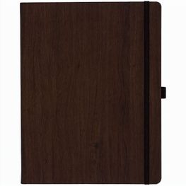Notizbuch Style Large im Format 19x25cm, Inhalt kariert, Einband Woody in der Farbe Brown