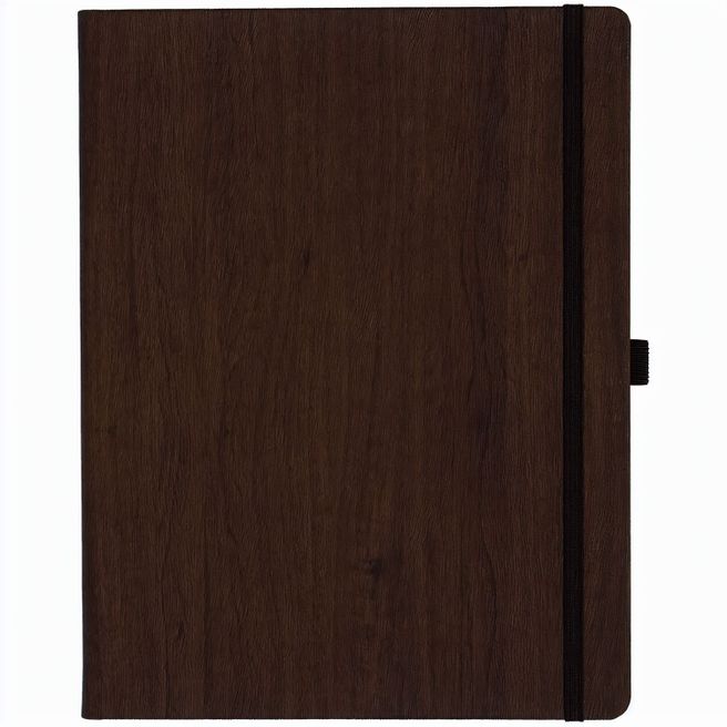 Notizbuch Style Large im Format 19x25cm, Inhalt kariert, Einband Woody in der Farbe Brown
