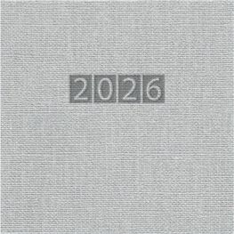 Buchkalender "Trend Chefkalender D" im Format 14,5 x 20,5 cm, deutsches Kalendarium Grau/Blau mit Leseband, 352 Seiten Fadenheftung, Eckenperforation, Einband Fashion hellgrau