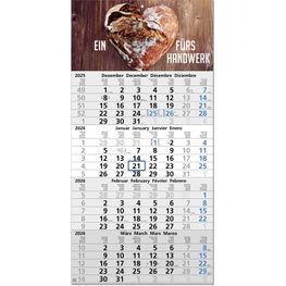 Produktabbildung Vier-Monats-Planer "Tetra" im Format 30 x 60 cm, grau/blau, Datumsweiser blau umgelegt Vier-Monats-Planer "Tetra" im Format 30 x 60 cm, grau/blau, Datumsweiser blau umgelegt