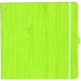 Notizbuch Style Square im Format 17, 5x17, 5cm, Inhalt kariert, Einband Woody in der Farbe Lime
