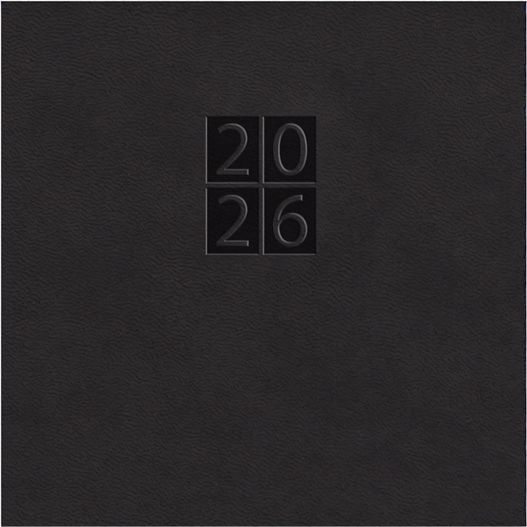 Taschenkalender "Horizontal" im Format 17 x 8 cm, deutsches Kalendarium Grau/Blau, 144 Seiten, Wire-O-Bindung, Eckenperforation, Deckelpaar Slinky schwarz (Bild 1)