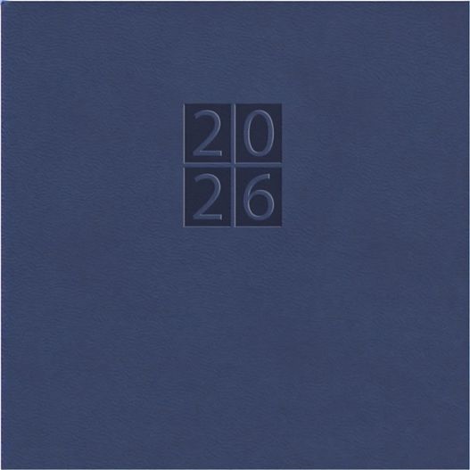 Taschenkalender "Horizontal" im Format 17 x 8 cm, deutsches Kalendarium Grau/Blau, 144 Seiten, Wire-O-Bindung, Eckenperforation, Deckelpaar Slinky mittelblau (Bild 1)