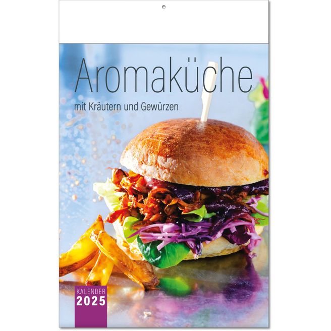 Kalender "Aromaküche" im Format 24 x 37,5 cm, mit Fälzel