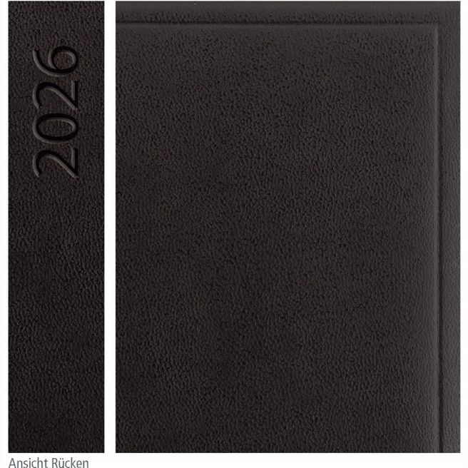 Wochenkalender "Klassik D Wire" im Format 14,5 x 20,5 cm, deutsches Kalendarium Grau/Blau, 144 Seiten, Wire-O-Bindung, mit Eckenperforation, Deckelpaar Balacron schwarz