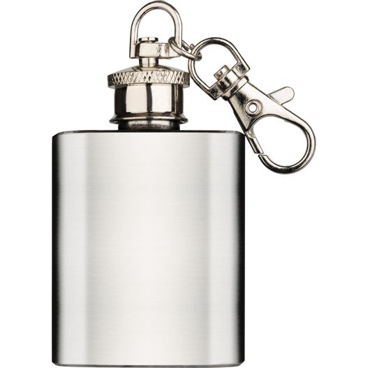 eine flasche mit einem metallkarabin darauf ZORR Flachmann 1OZ/28,3 ml Schlüsselanhänger (Bild 1)
