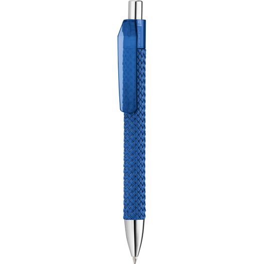 ein stift mit einem blauen kunststoffdeckel und einer metallspitze Kugelschreiber 'Fashion transparent' (Bild 1)