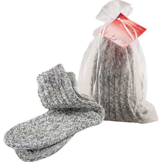 ein paar socken und eine tasche von socken Mollig Socks im Organzasäckchen (Bild 1)