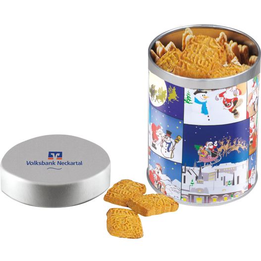 eine dose von cookies mit einem santa-klausel-design Spekulatius Dose (Bild 1)