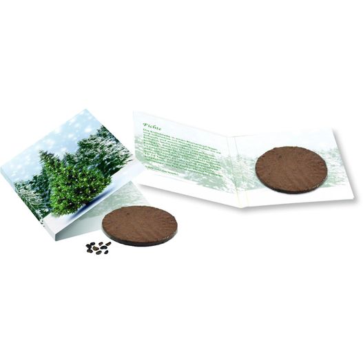 ein cookie und eine karte mit einem bild eines baumes Wachstumskärtchen Weihnachtsbaum (Bild 1)