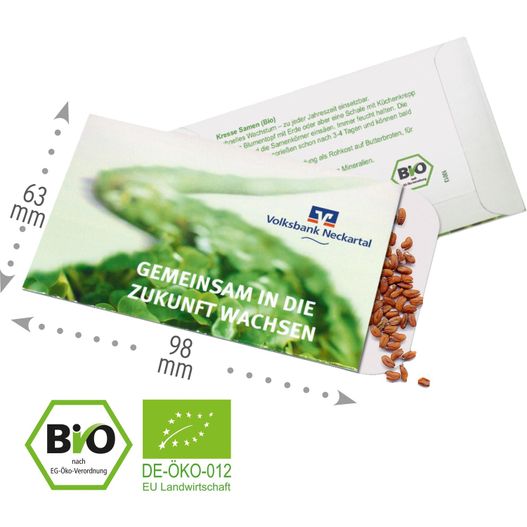 Samentütchen Bio-Kresse 63 x 98 mm (Bild 1)