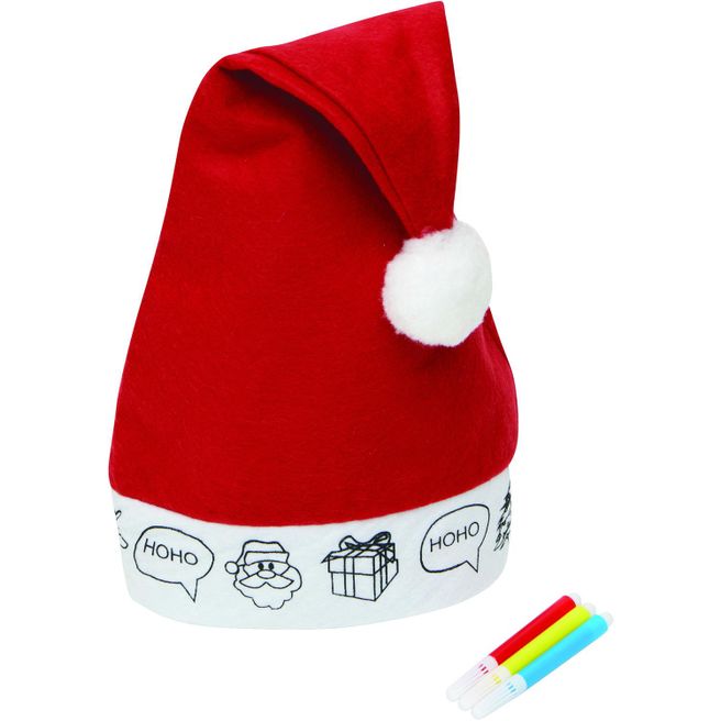 Produktabbildung Bemalbare Filz-Weihnachtsmann-Mütze Bemalbare Filz-Weihnachtsmann-Mütze