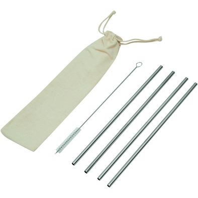 Edelstahl-Strohhalm-Set