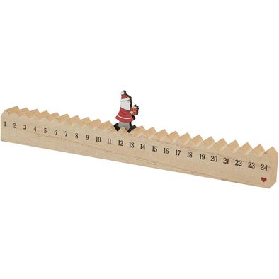 Holz-Kalender WALKING SANTA