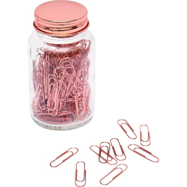 Büroklammern im Glas