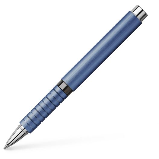 ein blauer stift mit schwarzer spitze Essentio Aluminium Tintenroller (Bild 1)