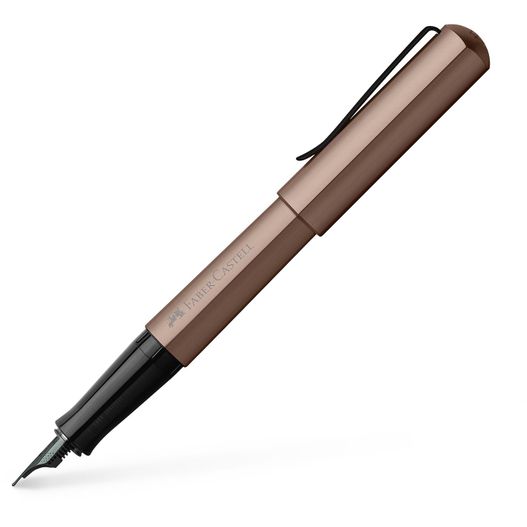 ein stift mit braunem körper und schwarzer spitze Hexo Füllfederhalter (Bild 1)