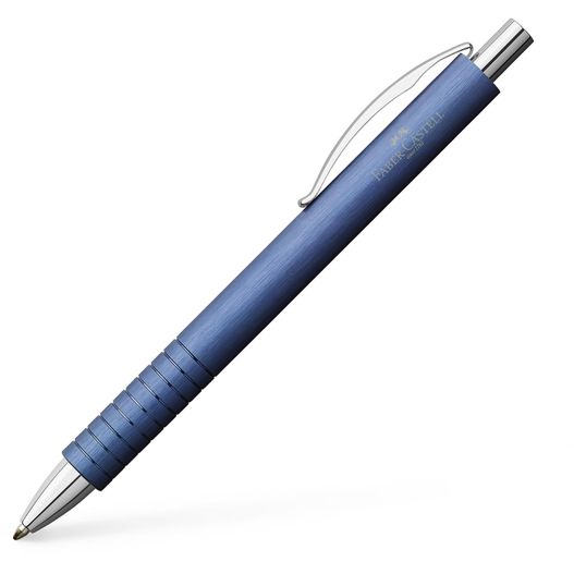 ein stift mit blauem körper und silberner spitze Essentio Aluminium Kugelschreiber (Bild 1)