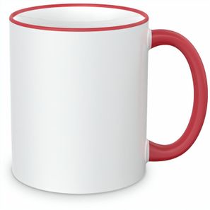 Keramiktasse Sublimation, Rand und Henkel farbig