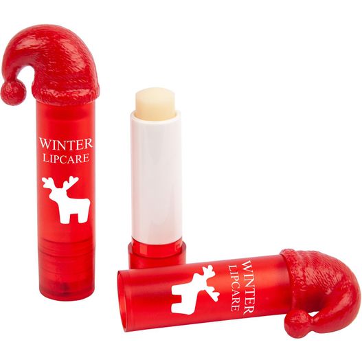 ein lippenbalsam mit einem roten rohr und einem weißen rohr LipNic Planty - Lippenpflegestift als Weihnachtsgruß (Bild 1)
