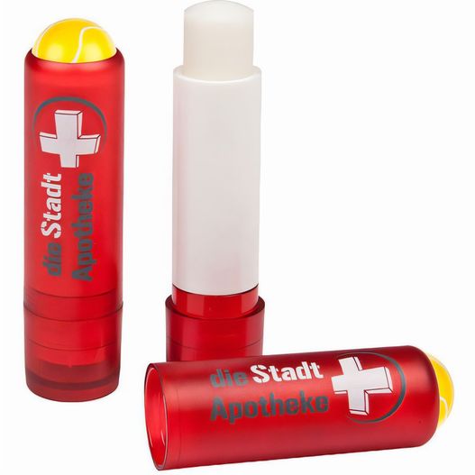eine rote röhre mit einem weißen kreuz darauf Lipcare 3D Tennis Planty - Lippenpflegestift für Sportler (Bild 1)