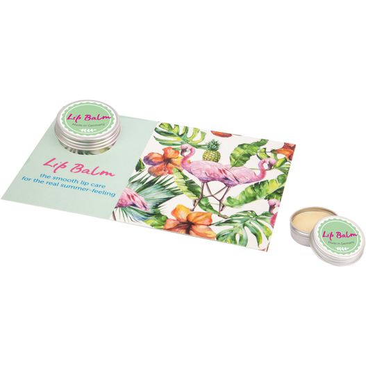 LipJar Card - Individuell bedruckte Karte mit Lippenpflegedöschen (Bild 1)