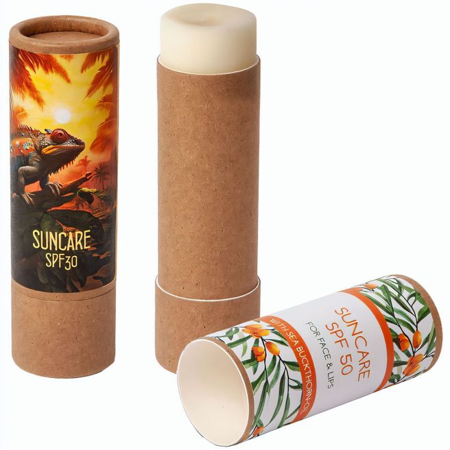 Suncare Eco - Sonnenschutz LSF 50 in der Push-up-Hülse aus Karton inkl. 4c-Etikett