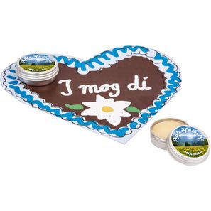 LipJar Heart Card - Individuell bedruckte Herzkarte mit Lippenpflegedöschen