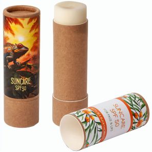 Suncare Eco - Sonnenschutz LSF 30 in der Push-up-Hülse aus Karton inkl. 4c-Etikett
