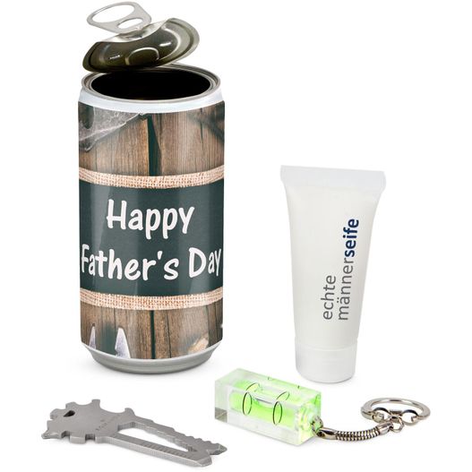 ein bier mit schlüsselanhänger und zahnbürste Geschenkset / Präsenteset: Männer-Geheimnis Happy Father's Day (Bild 1)
