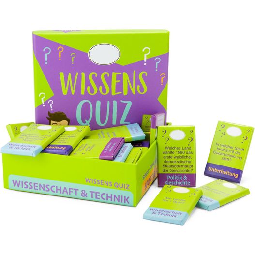 Geschenkartikel / Präsentartikel: Schokoladiges Wissensquiz (Bild 1)