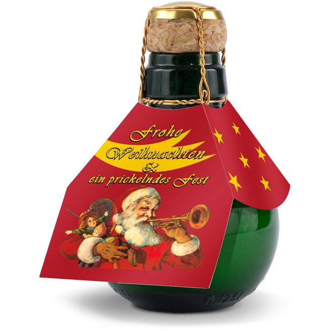 Kleinste Sektflasche: Weihnachtsgruß