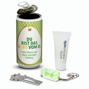 Geschenkset / Präsenteset: Männer-Geheimnis Ostern - Etikett Du bist das Gelbe vom Ei