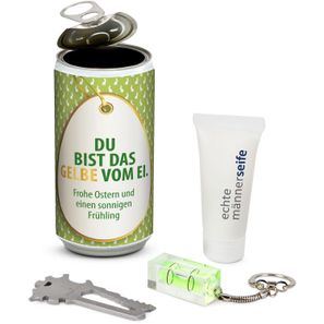 Geschenkset / Präsenteset: Männer-Geheimnis Ostern - Etikett Du bist das Gelbe vom Ei